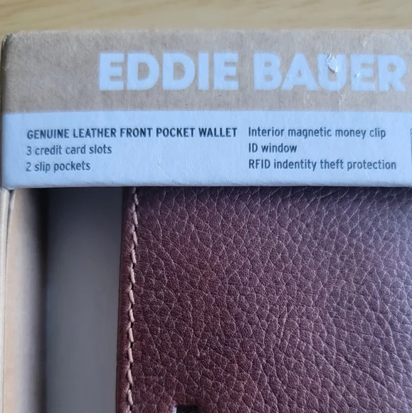 EDDIE BAUER Leather Bifold w/Money Clip Wallet.Nwt* - Picture 2 of 10